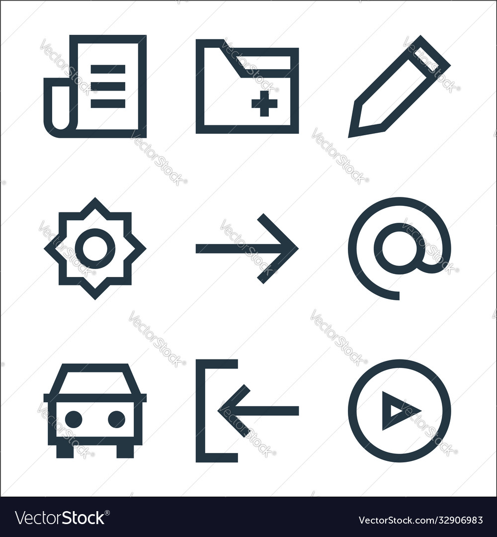 User interface line icons linear set quality vector image User interface line icons linear set quality