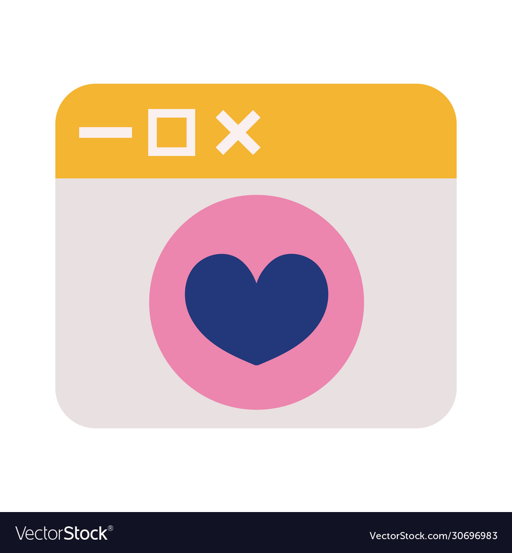 Website romantic love message isolated icon design