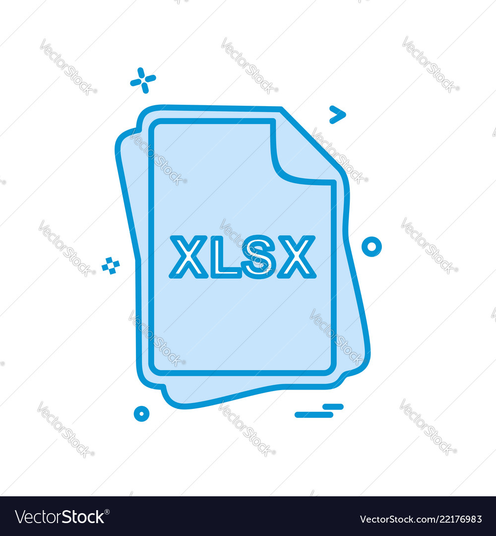 Xlsx file type icon design vector image Xlsx file type icon design