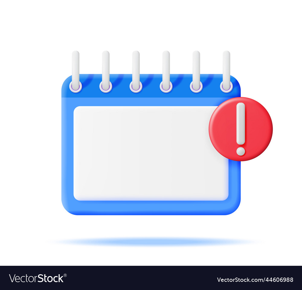 3d calendar with notification alert