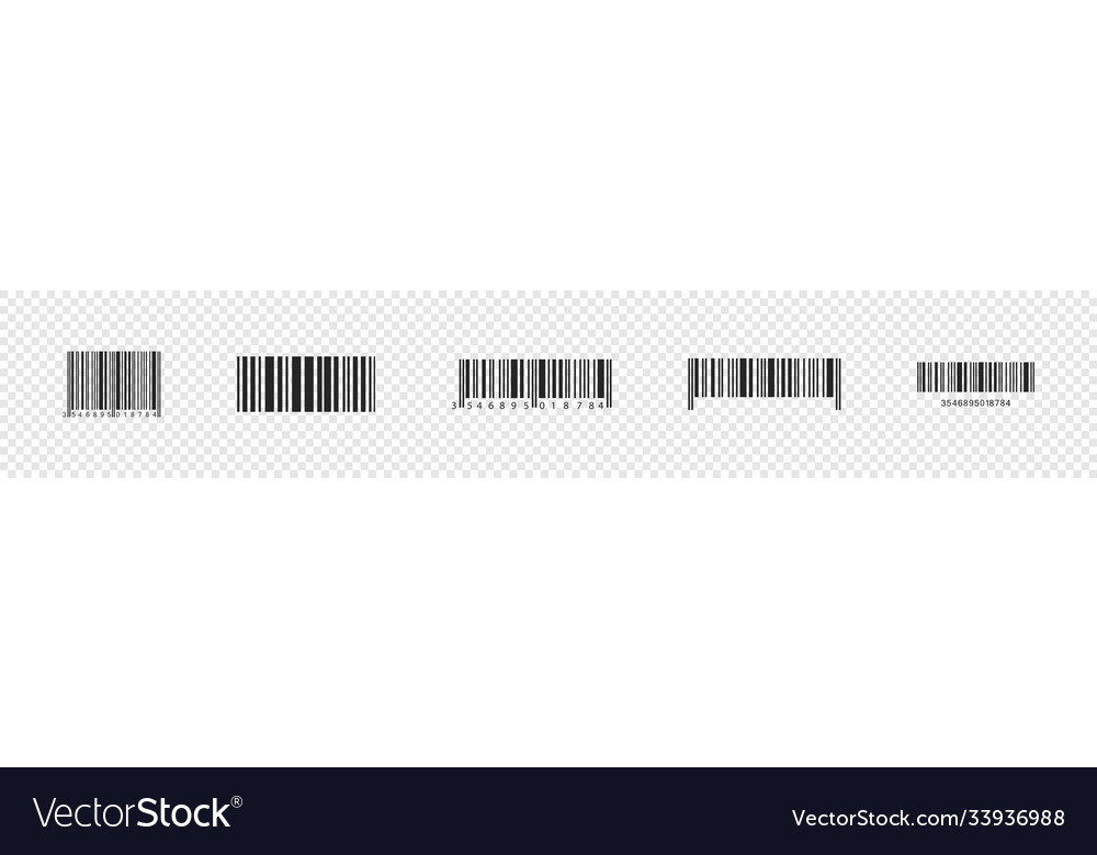 Barcode realistic bar code icons isolated