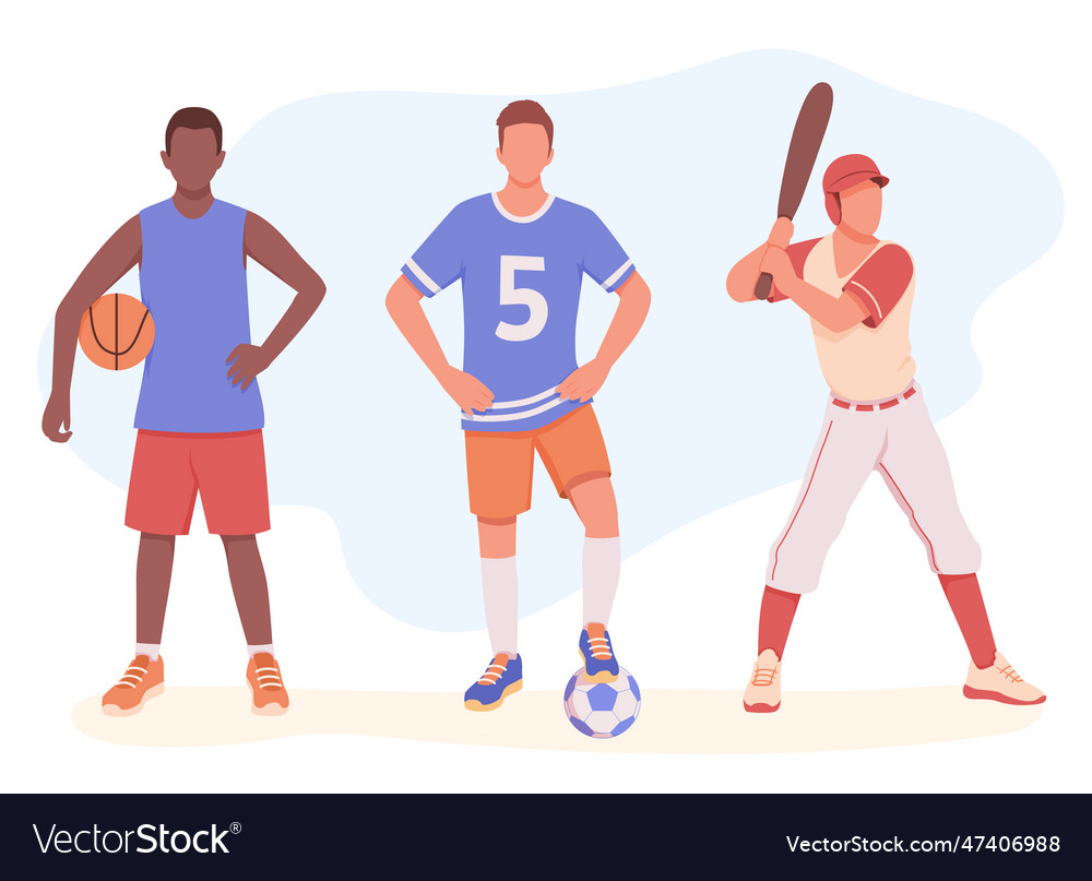 Basketball football baseball popular sports vector image Basketball football baseball popular sports