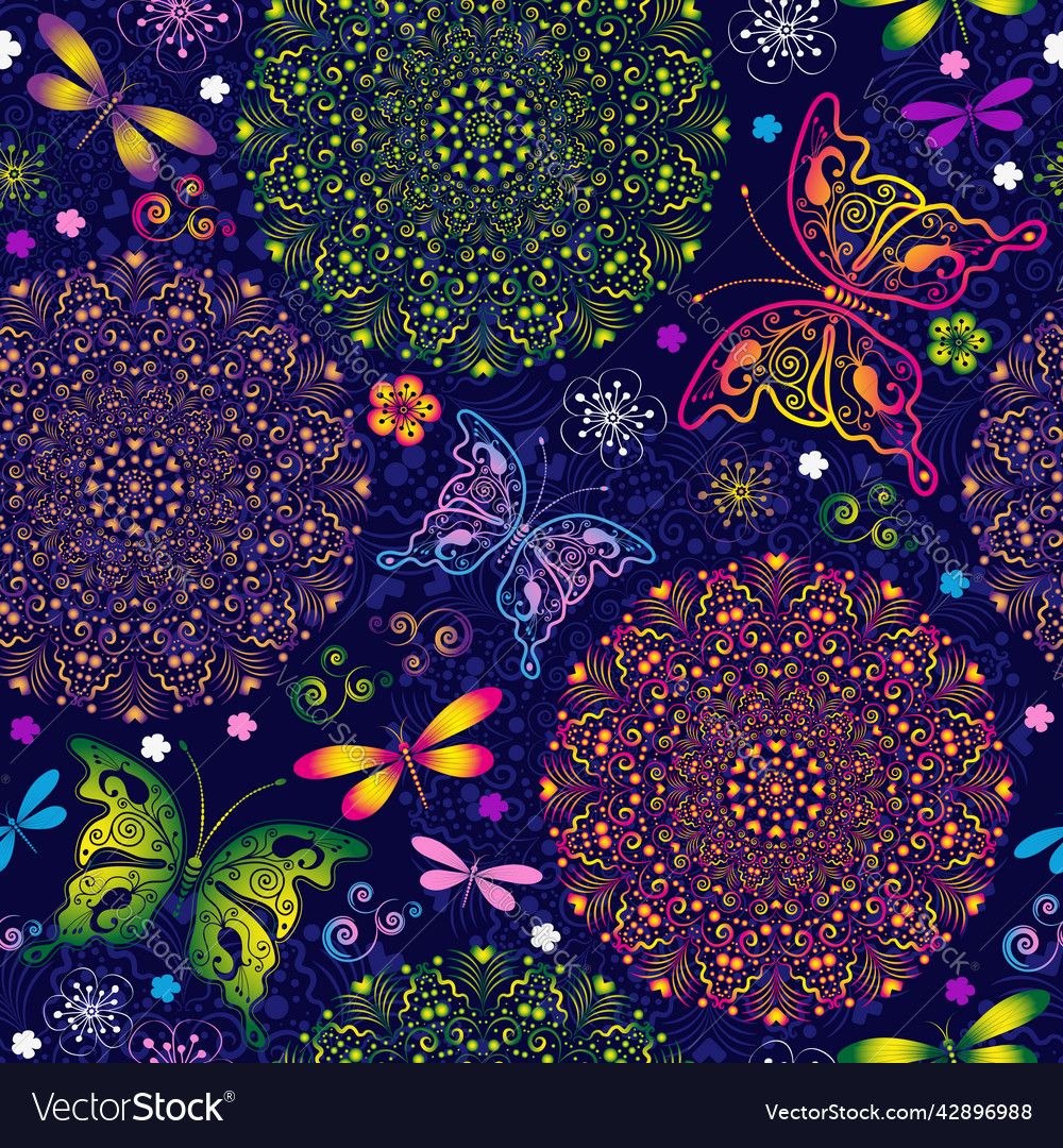Bright seamless pattern with colorful circles
