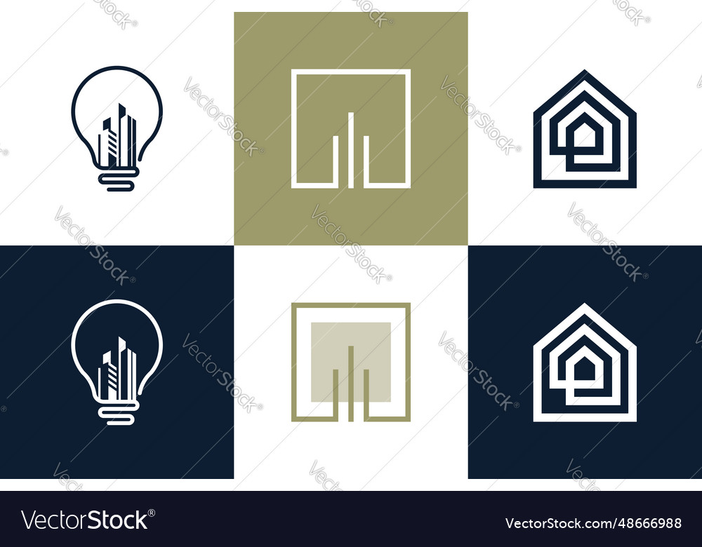 Building logo design element with creative Vector Image Building logo design element with creative
