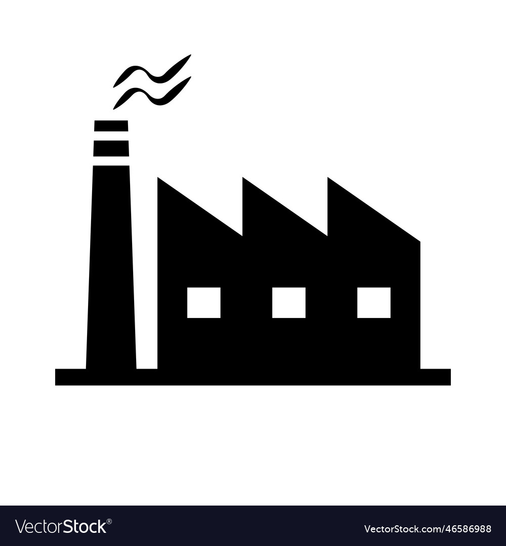 Chimney tower and factory silhouette icon Vector Image