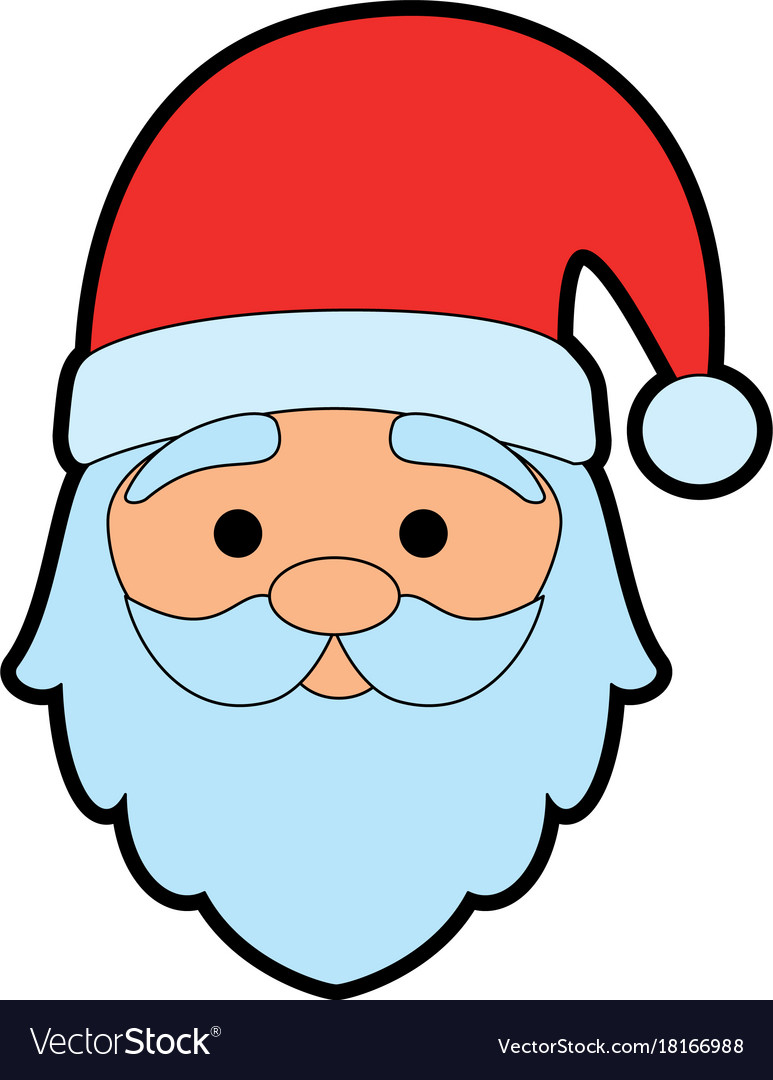 Cute santa claus head character Royalty Free Vector Image