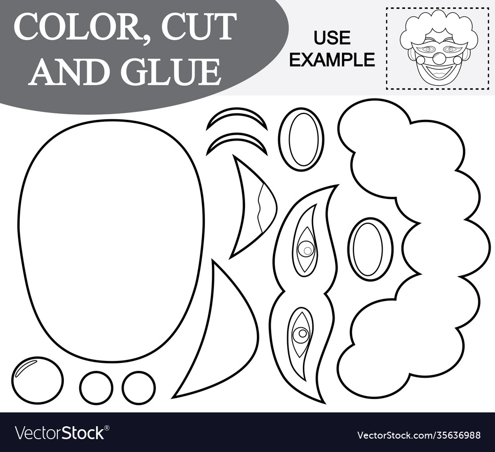 Game for preschool children paint cut and paste Vector Image