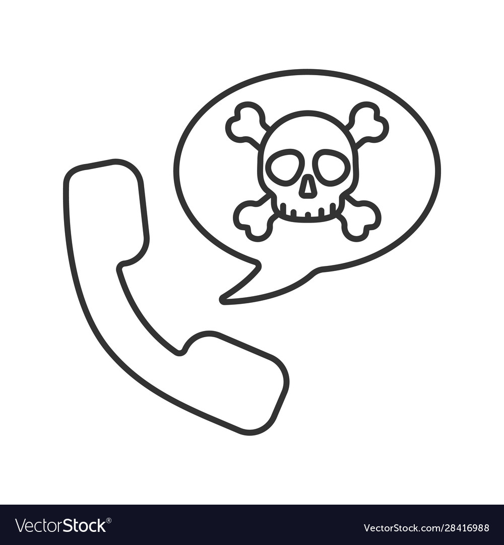 Handset with skull and crossbones inside speech vector image Handset with skull and crossbones inside speech