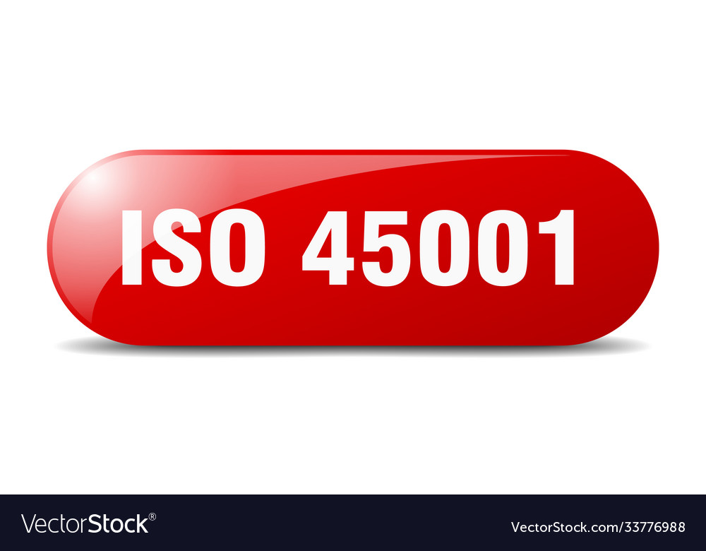 Iso 45001 button sticker banner rounded glass sign