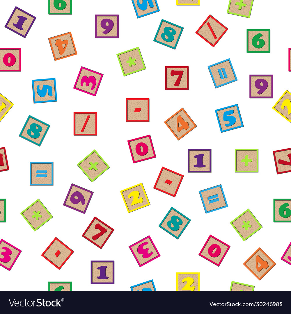 Seamless pattern with a set numbers vector image Seamless pattern with a set numbers