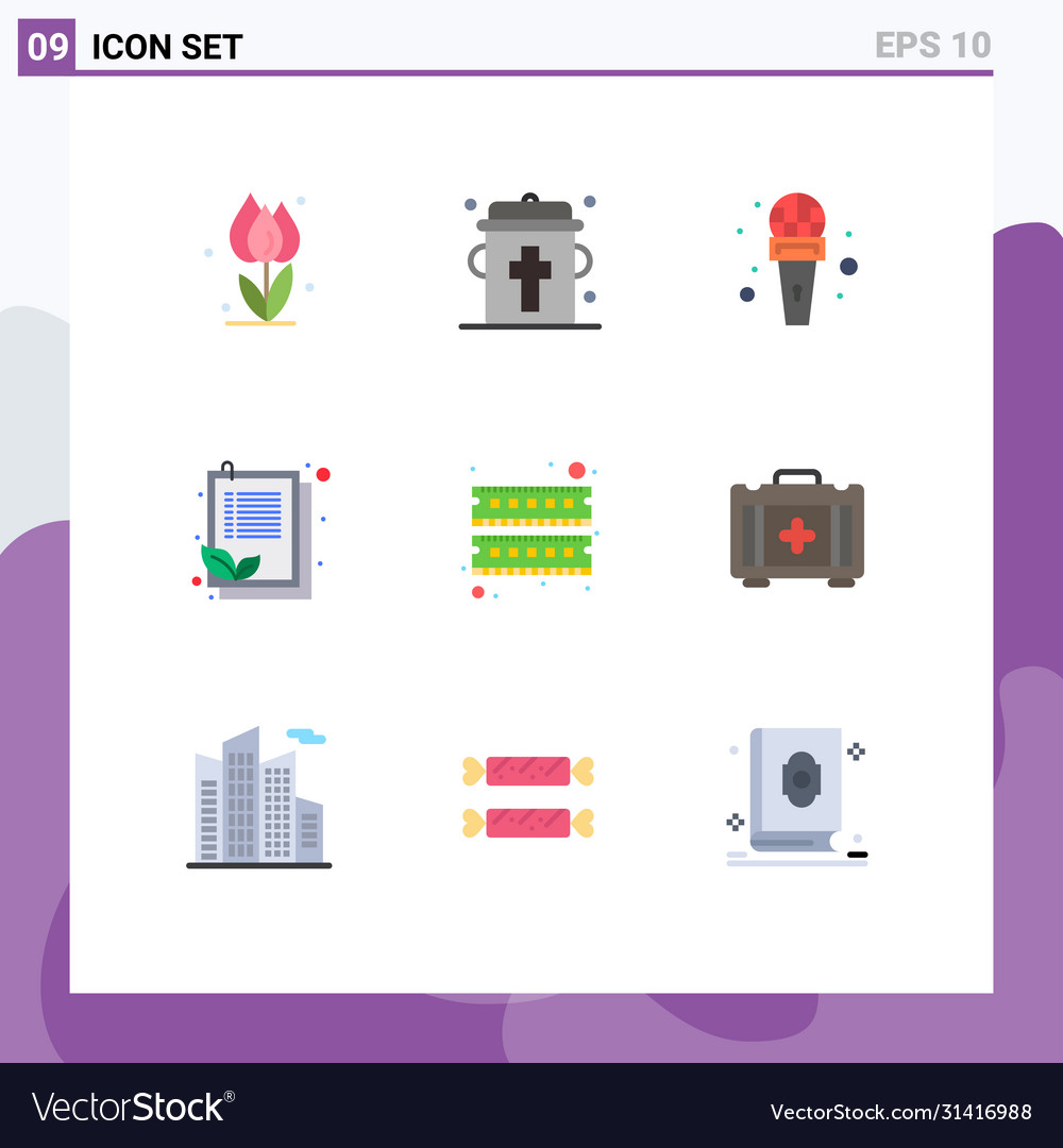 Set 9 flat colors on grid for computer list