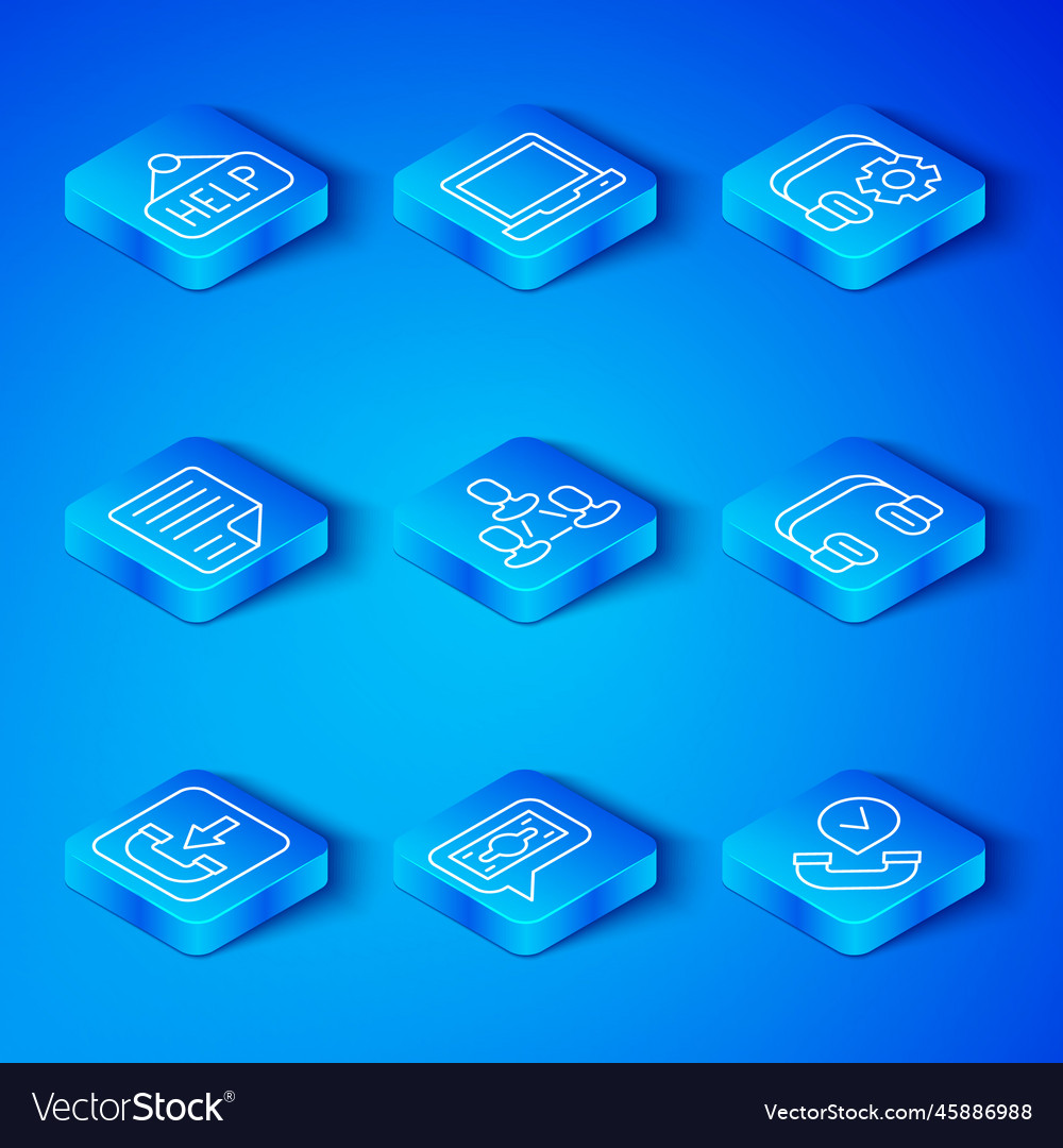 Set line incoming call phone employee hierarchy vector image Set line incoming call phone employee hierarchy