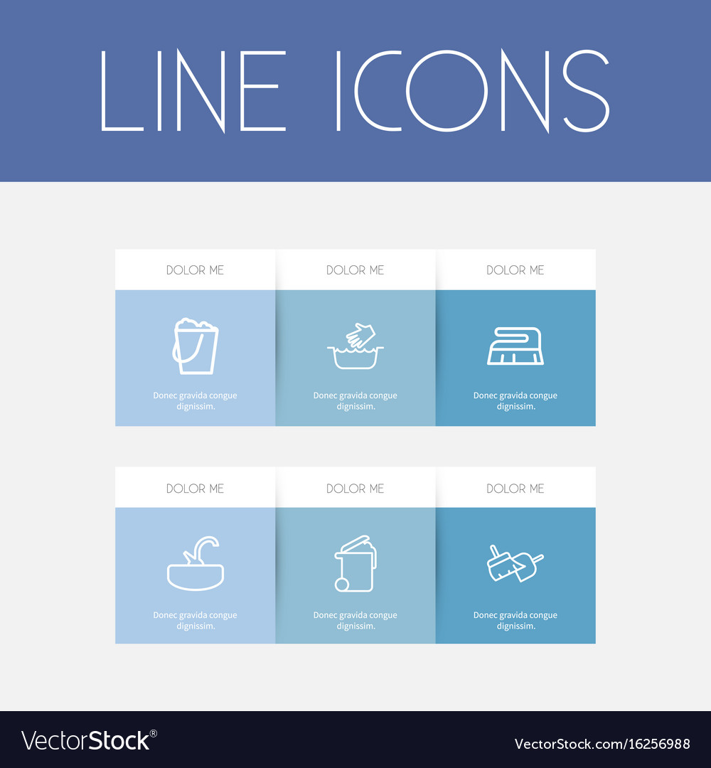 Set of 6 editable cleanup outline icons includes