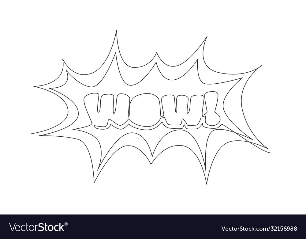 Single continuous line drawing comical cute vector image Single continuous line drawing comical cute