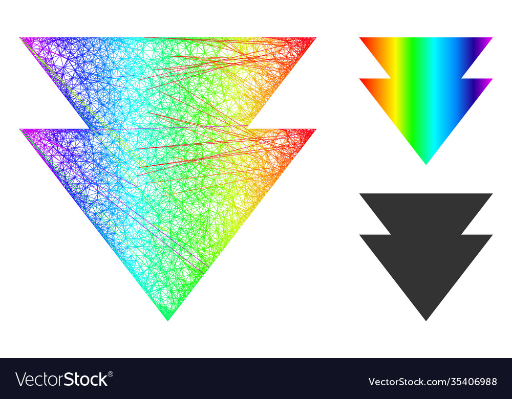 Spectral network gradient move down icon vector image Spectral network gradient move down icon