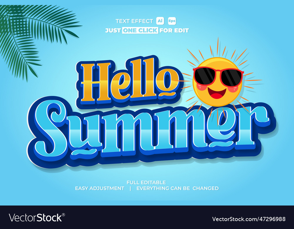 Summer event text effect editable vector image Summer event text effect editable