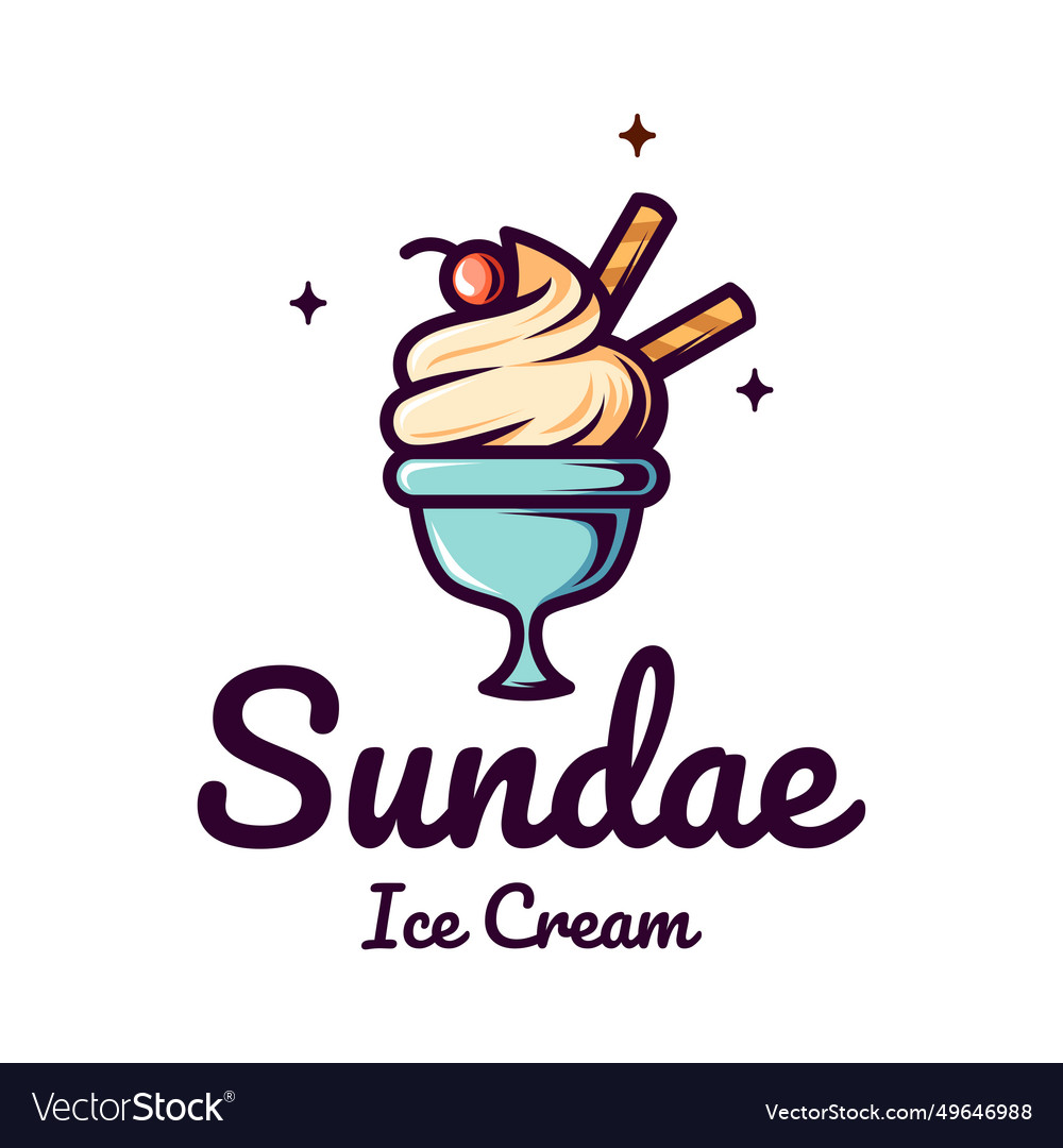 Sundae delights - a colorful and playful logo Vector Image