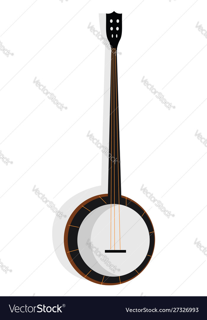 Banjo instrument on white background