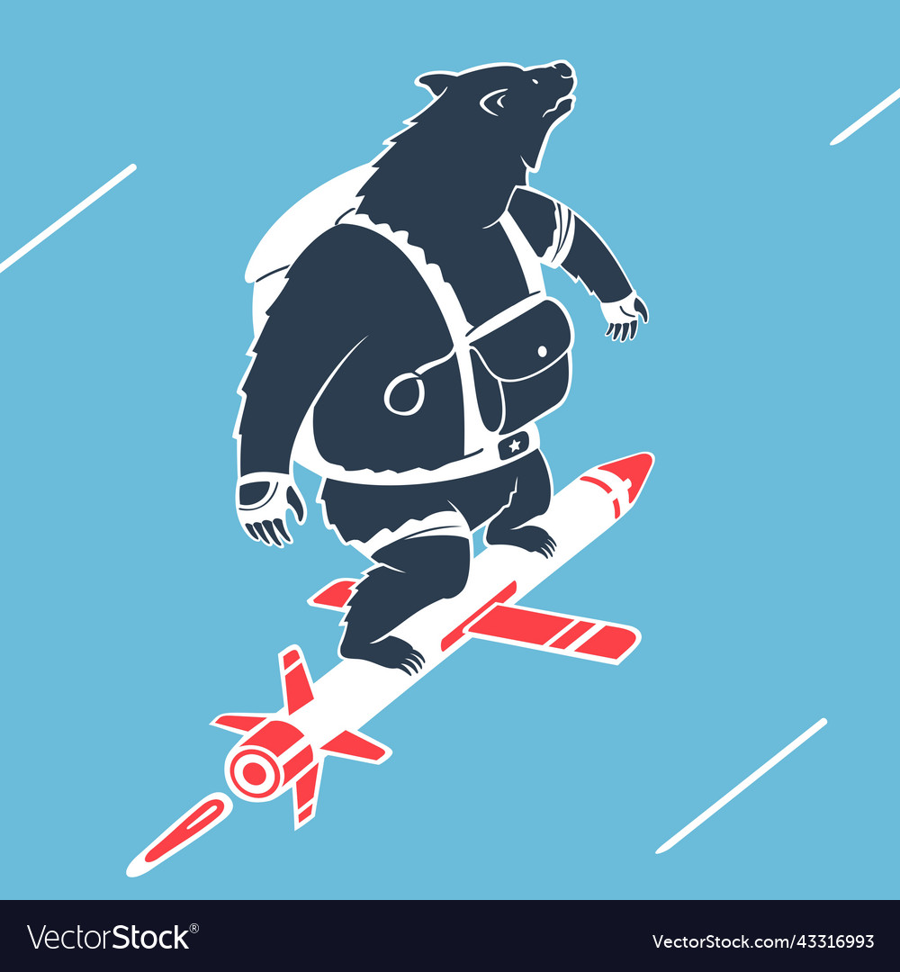 Bear on Rocket - Paratrooper