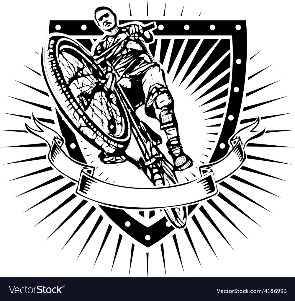 Bike shield Royalty Free Vector Image - VectorStock