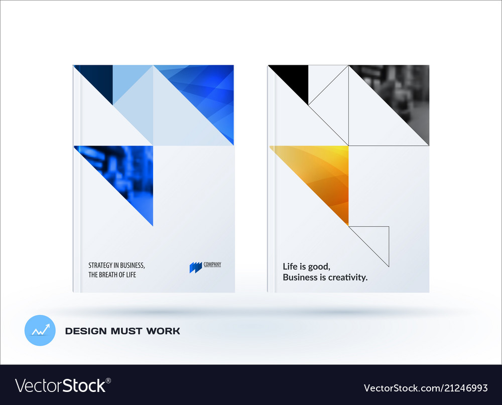 Brochure design triangular template colourful vector image Brochure design triangular template colourful