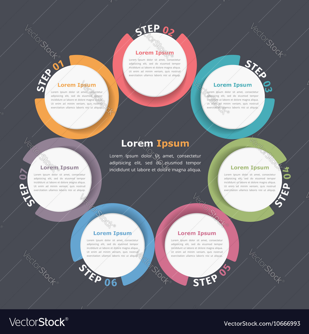 Circle Diagram Five Elements Royalty Free Vector Image