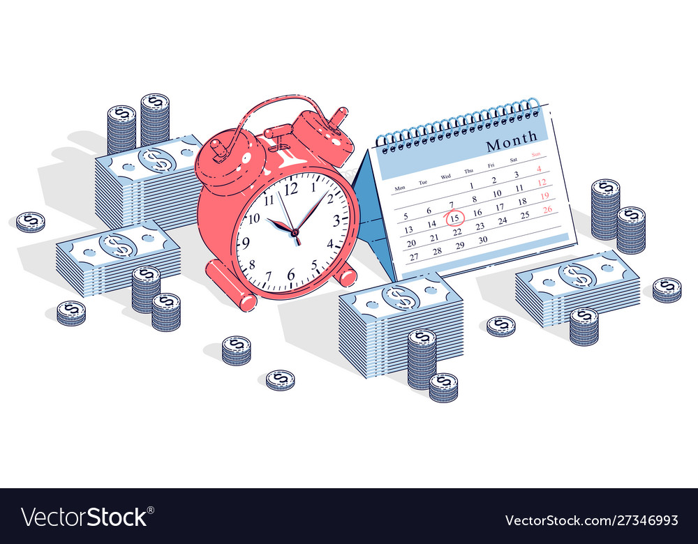 Deadline concept table alarm clock and calendar