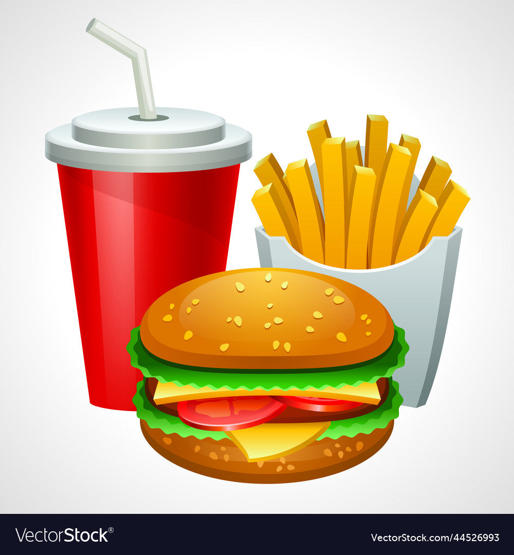 Fast food products Royalty Free Vector Image - VectorStock