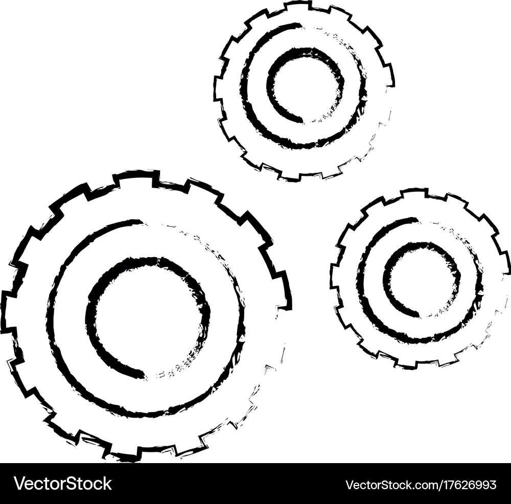 Figure gear engine industry technical equipment Vector Image