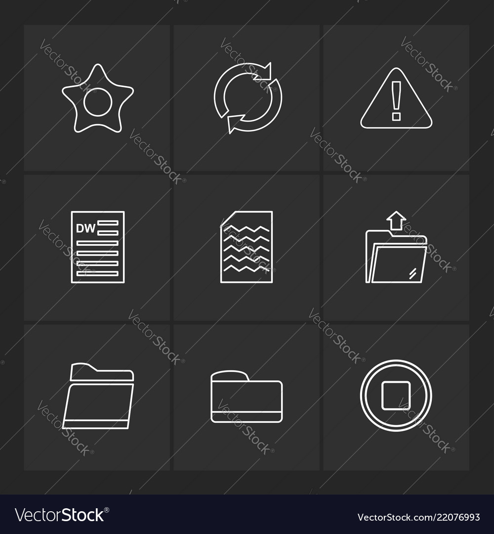 Folder files directory search code eps icons