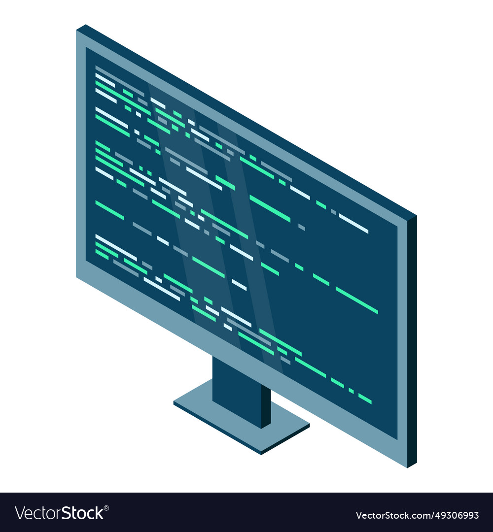 Isometric monitor computer vector image Isometric monitor computer