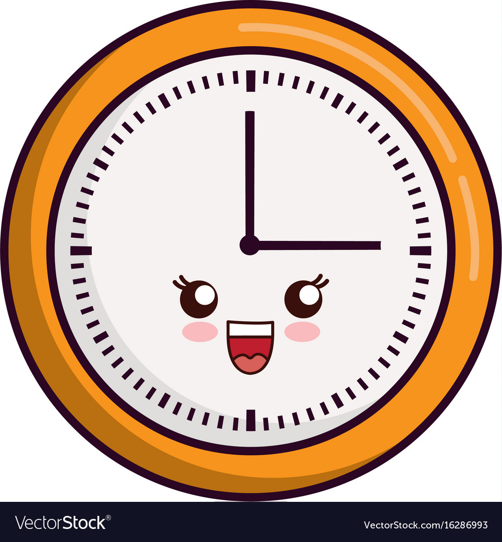 Kawaii clock icon Royalty Free Vector Image - VectorStock