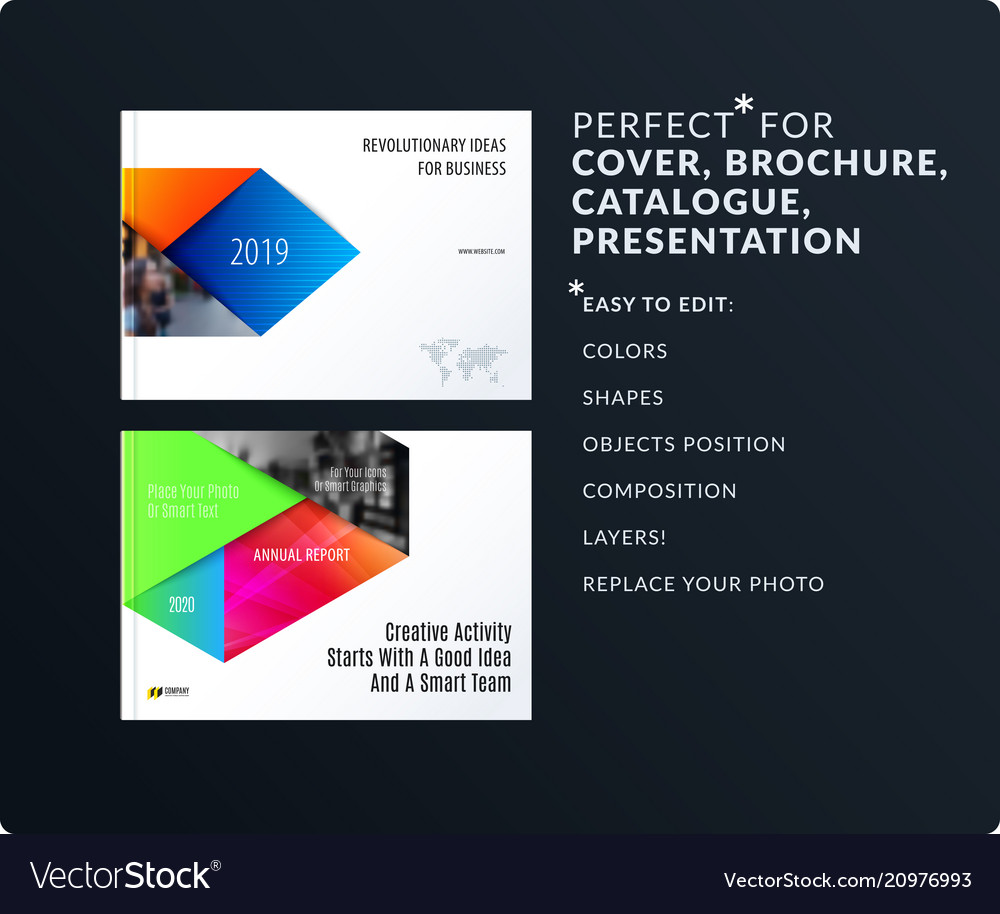 Material design style presentation template vector image Material design style presentation template