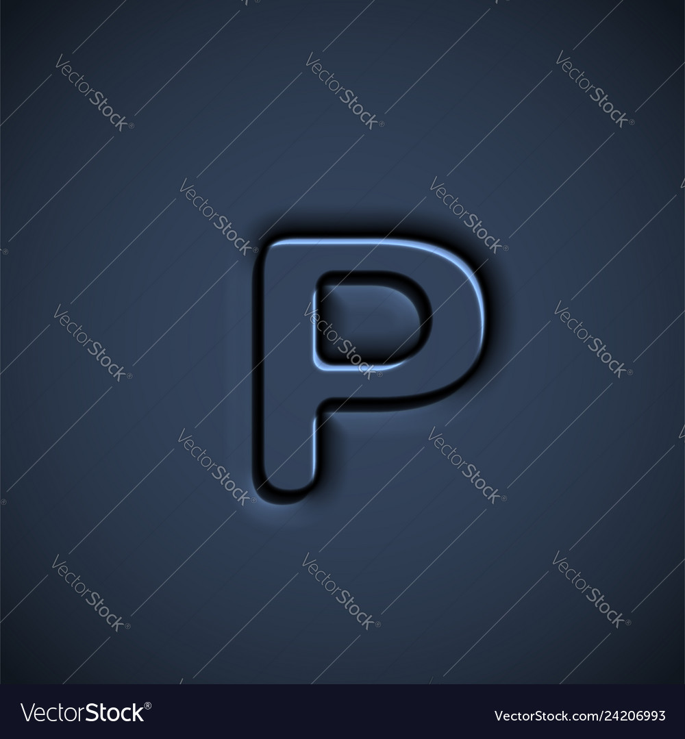 Pressed font character vector image Pressed font character