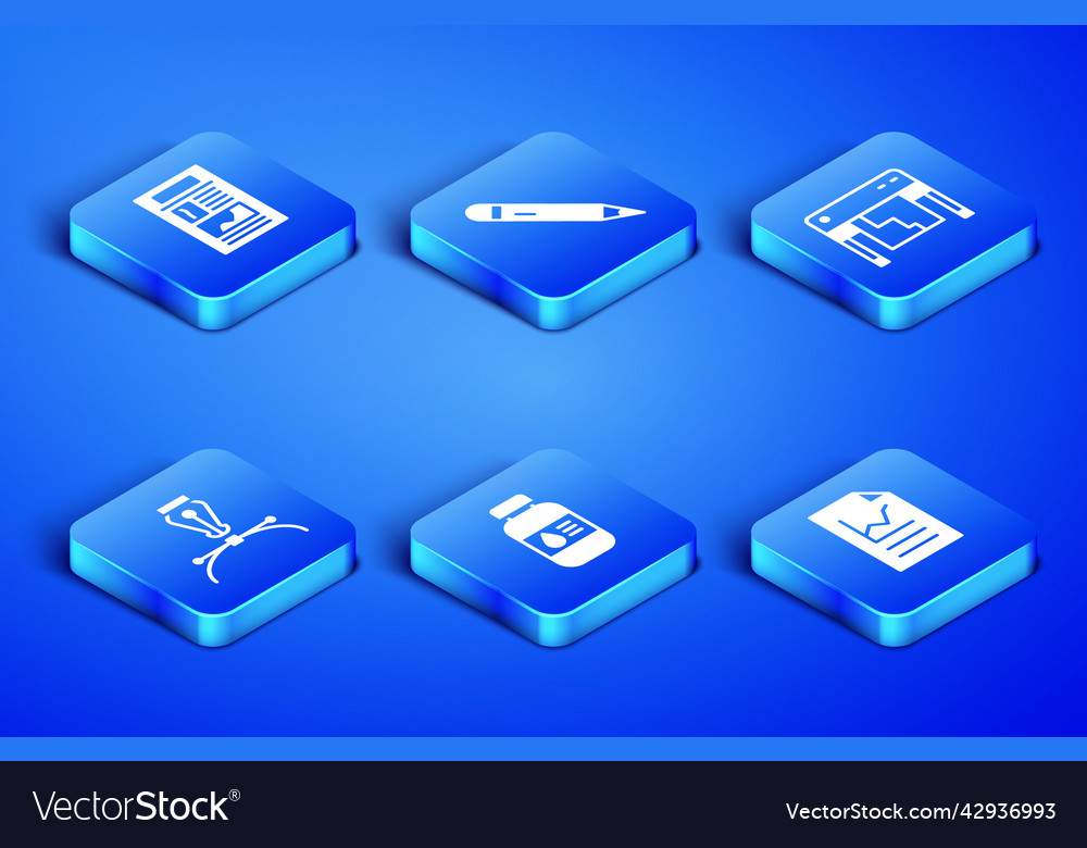 Set document with graph chart news printer ink vector image Set document with graph chart news printer ink