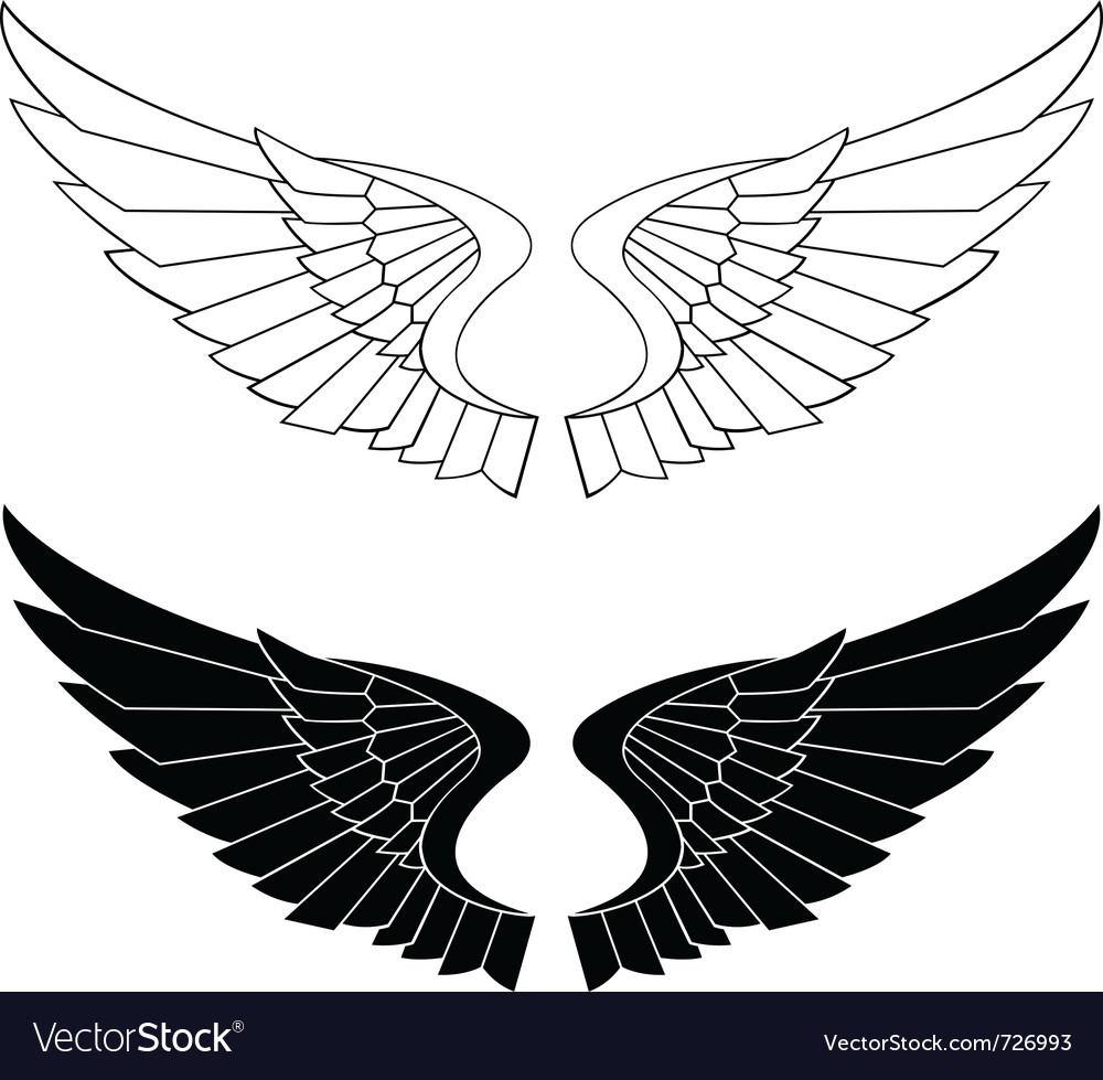 Download Stylized wings Royalty Free Vector Image - VectorStock