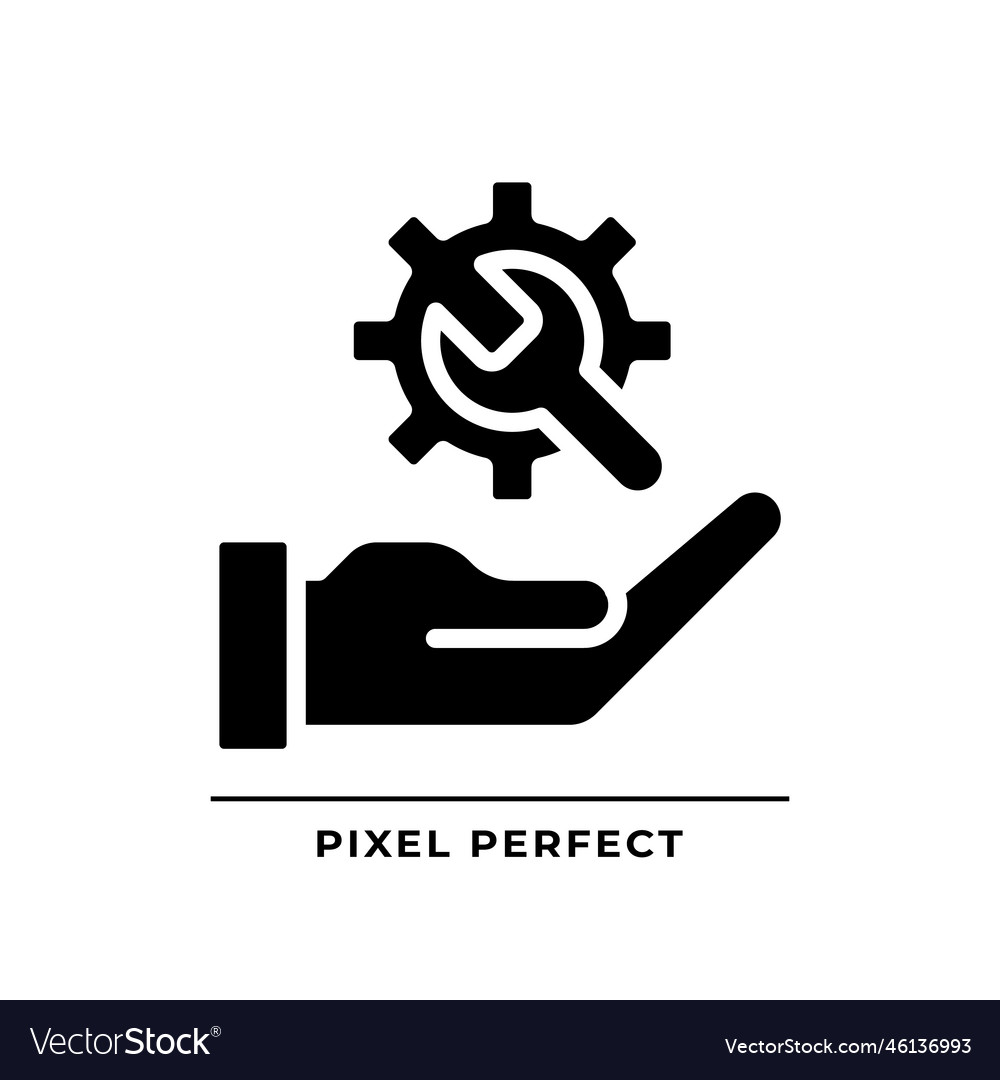 Technical support black glyph icon