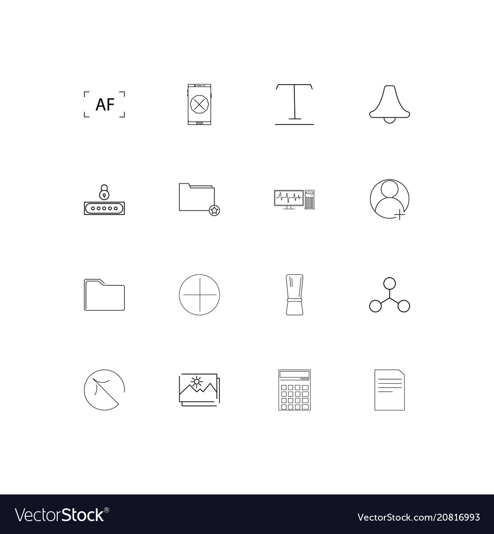 Web linear thin icons set outlined simple