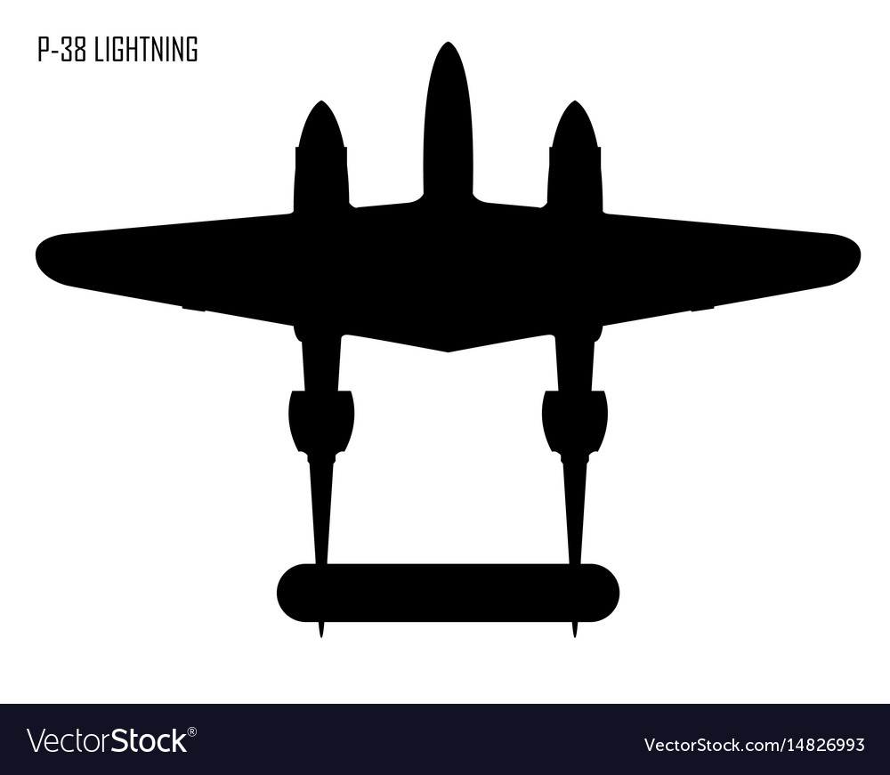 World war ii lockheed p 38 lightning Royalty Free Vector