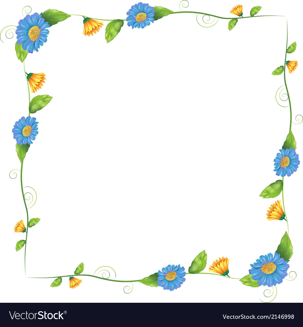 A border design made flowering plants Royalty Free Vector