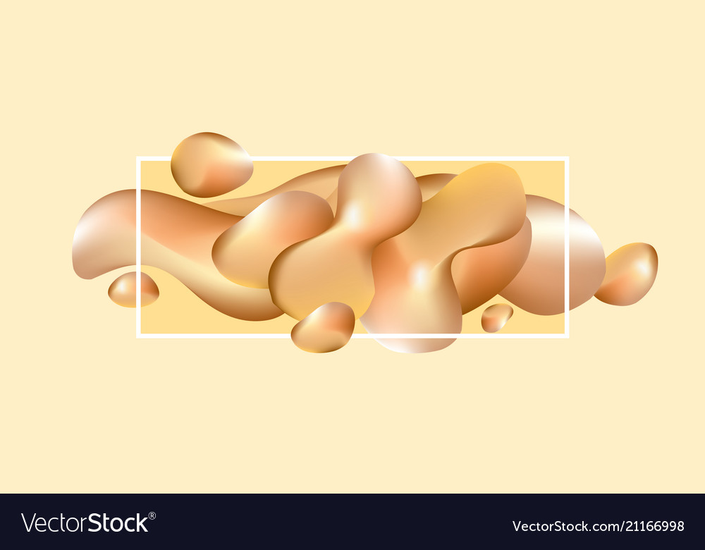 Abstract shiny gold in assorted drop shapes vector image Abstract shiny gold in assorted drop shapes