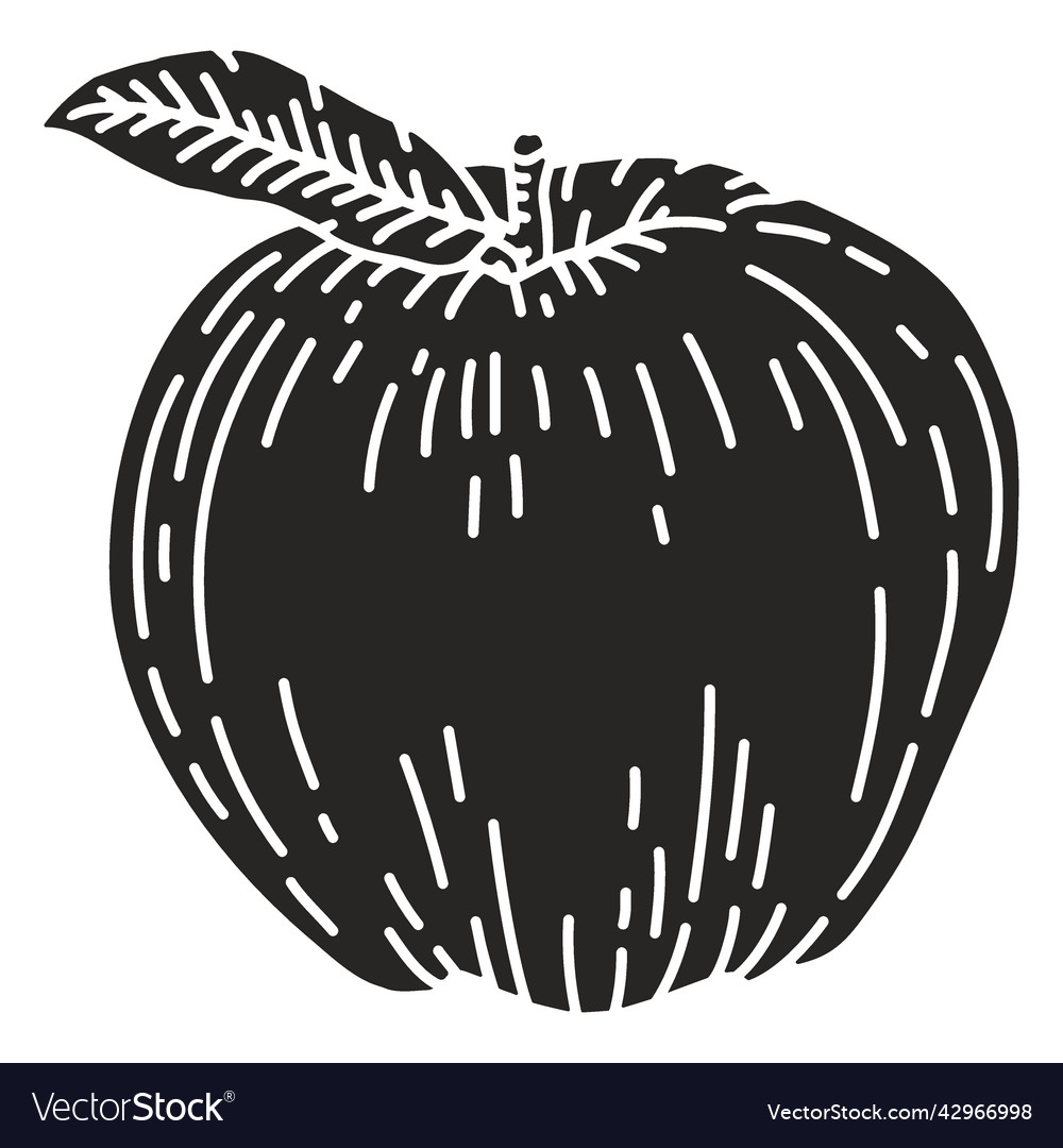 Apple detailed cut out Royalty Free Vector Image