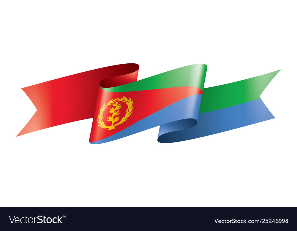 Eritrea flag on a white vector image Eritrea flag on a white