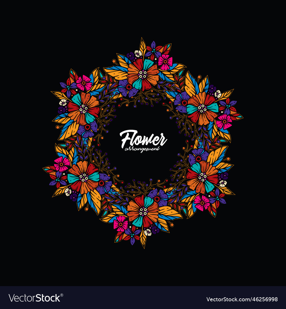 Floral wreath in vintage style Royalty Free Vector Image