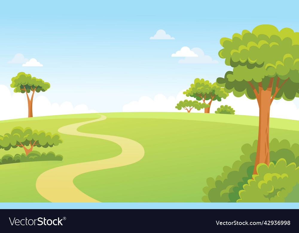 Green landscape and the road Royalty Free Vector Image