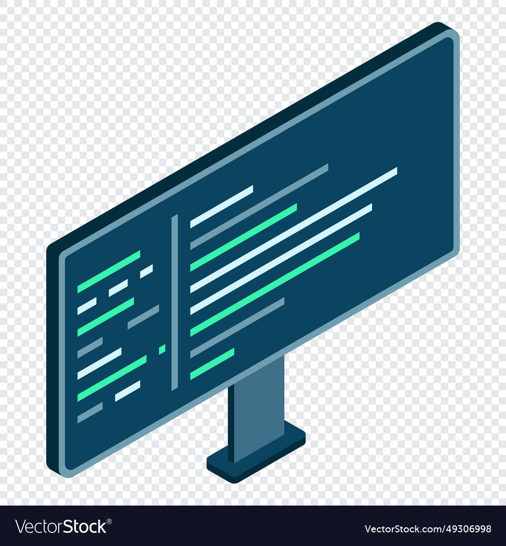 Isometric monitor computer vector image Isometric monitor computer