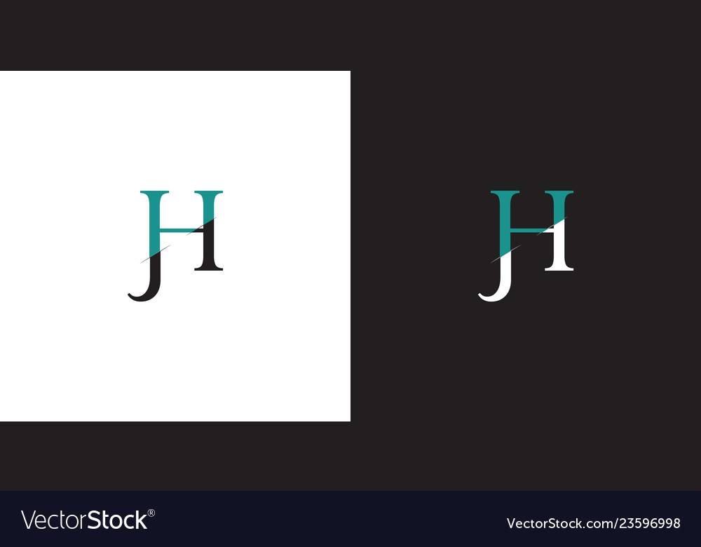 Jh logo monogram Royalty Free Vector Image - VectorStock