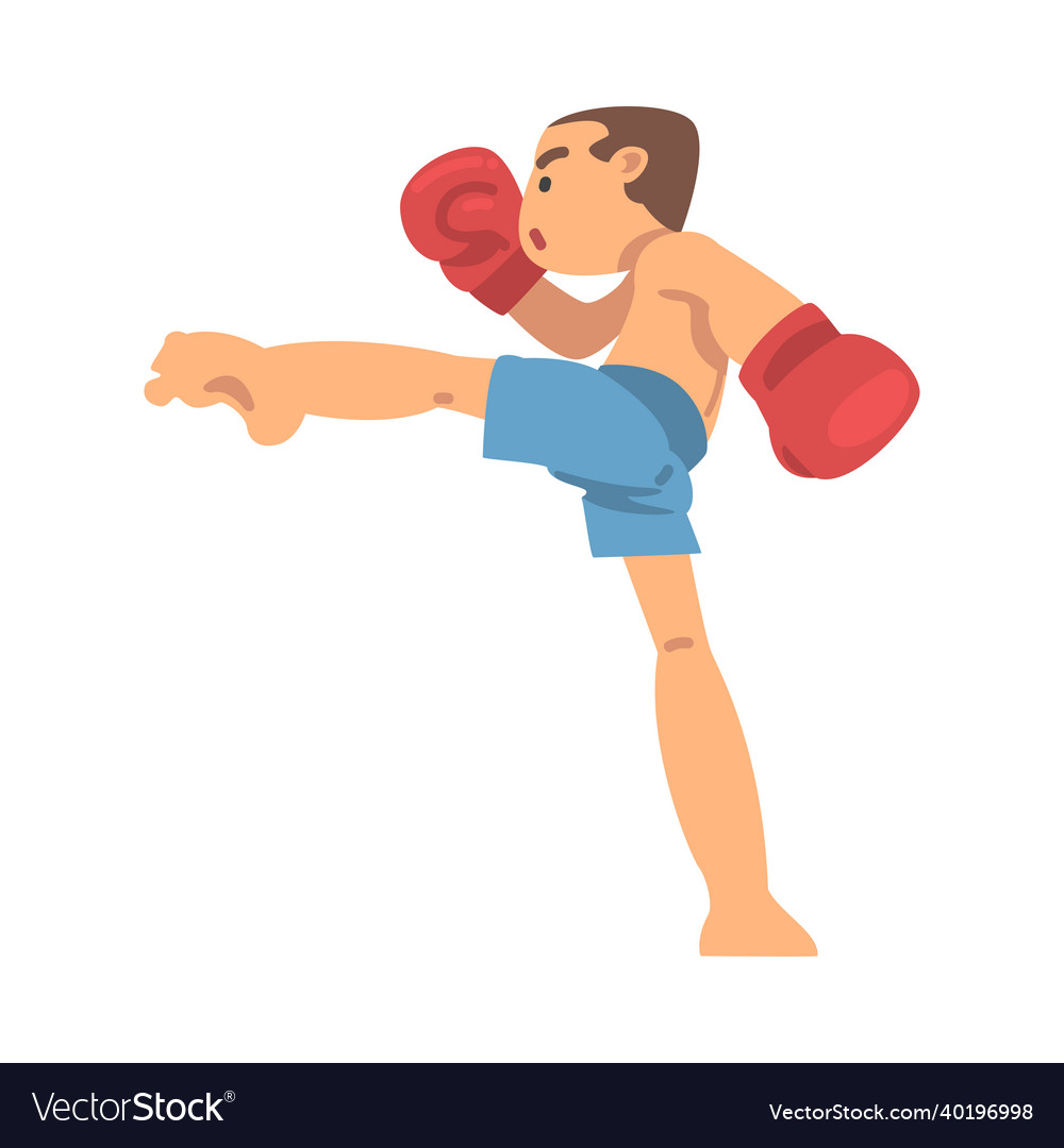 Man character engaged in combat boxing sport Vector Image