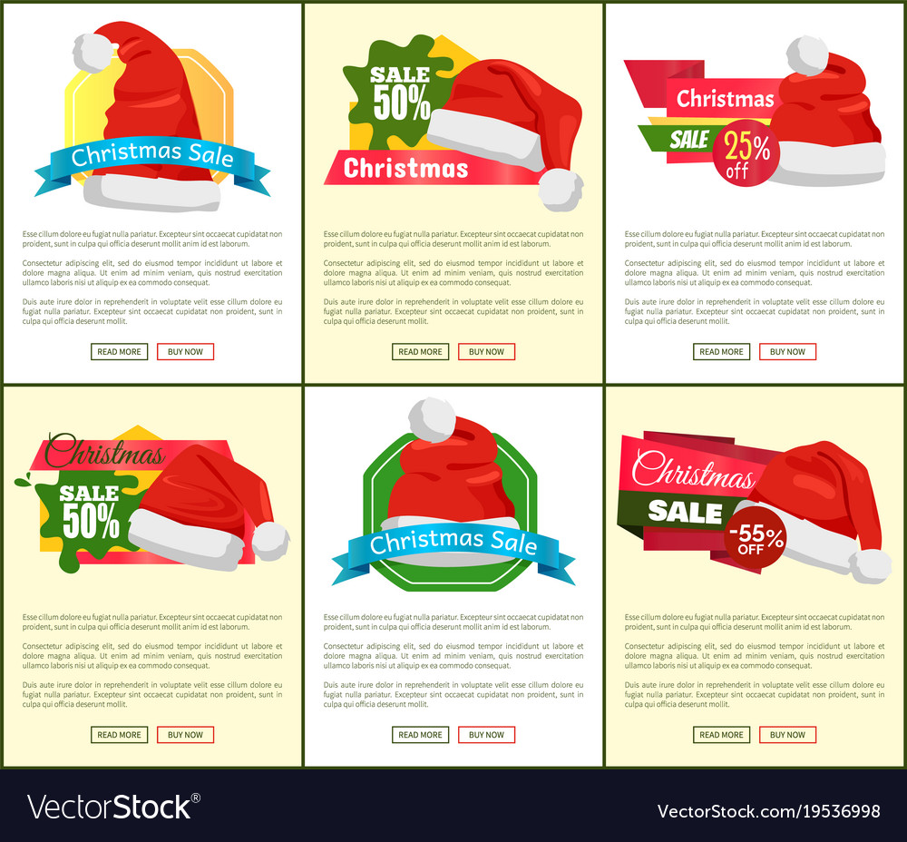 Set of christmas sale ads