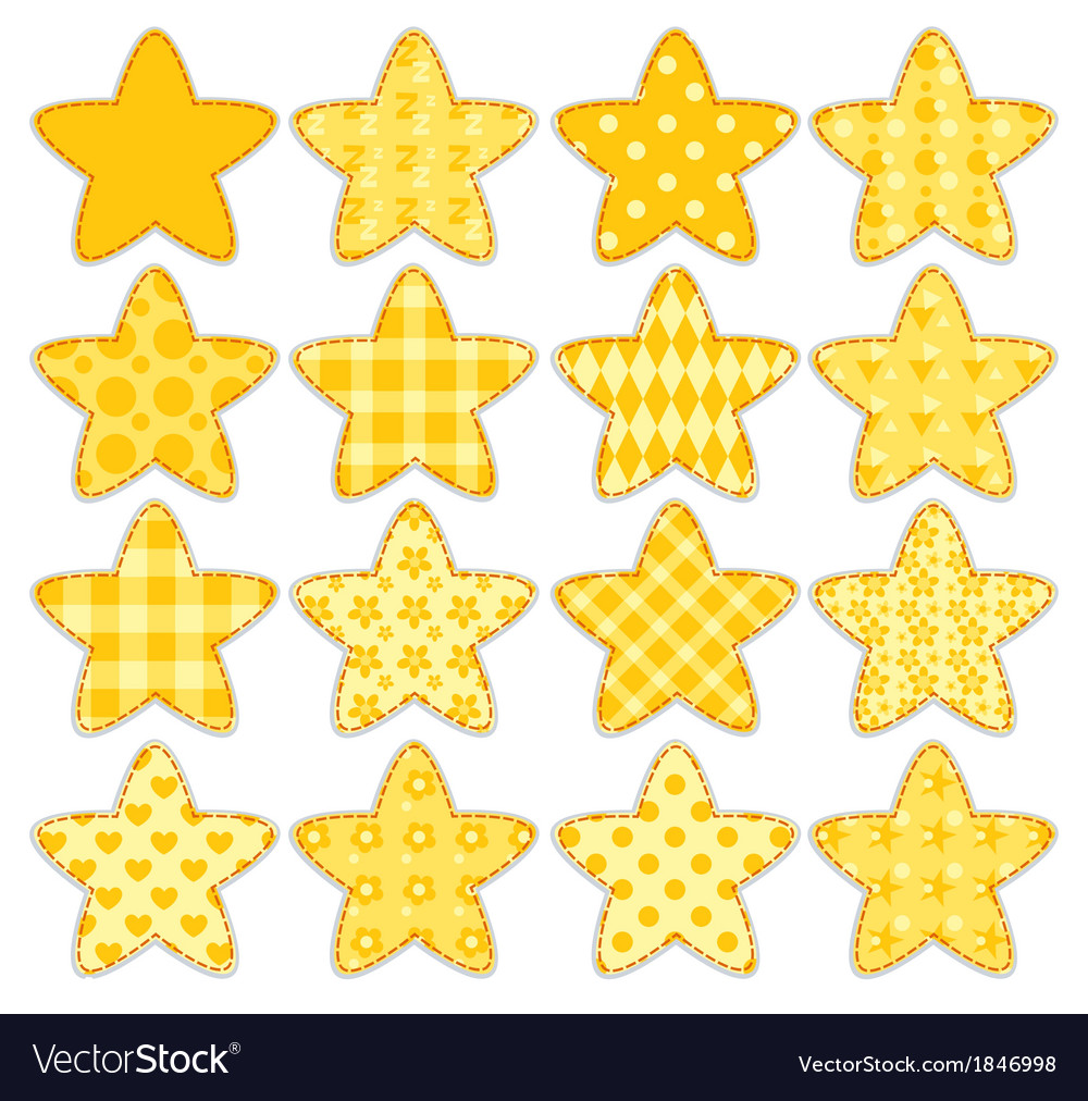 Set of patchwork stars